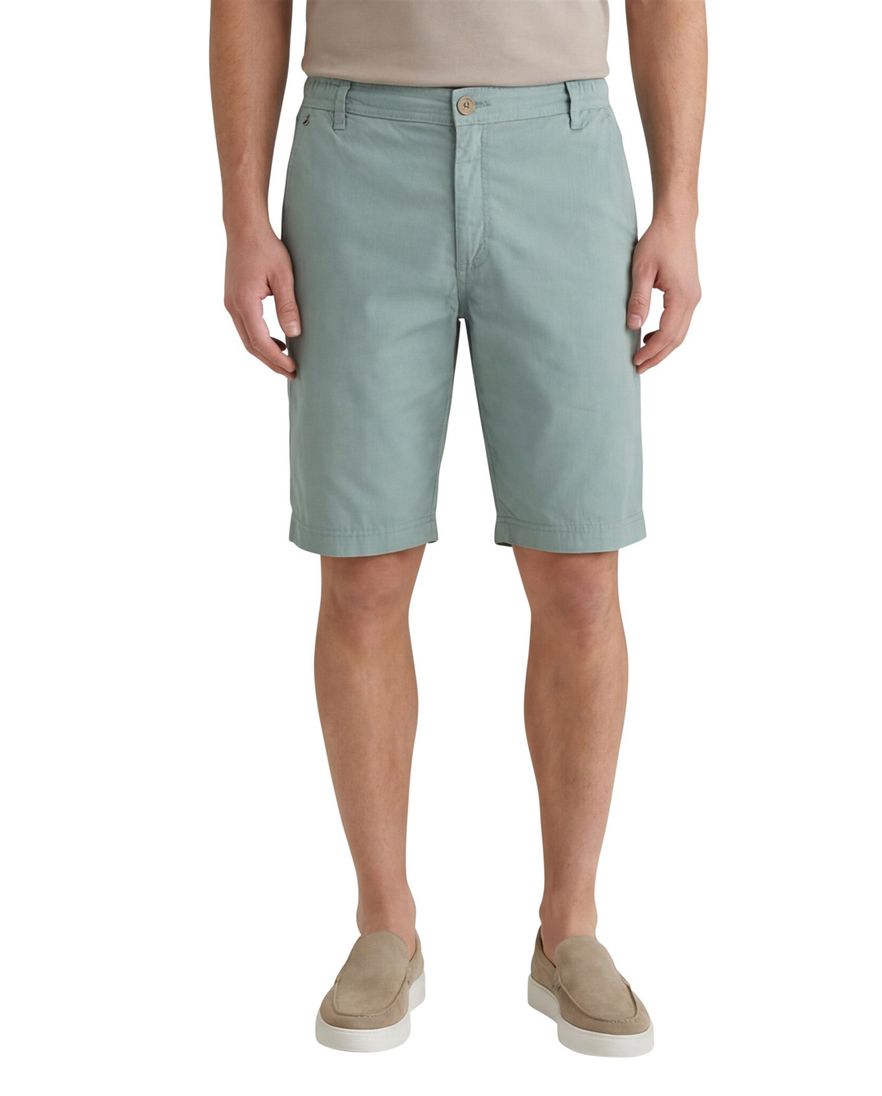 Gardeur korte broek groen effen katoen Jean Slim Fit