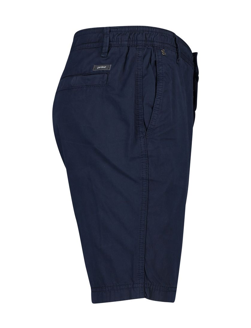 Gardeur korte broek donkerblauw effen katoen Jean Slim Fit