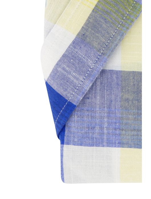 Giordano overhemd blauw geel geruit