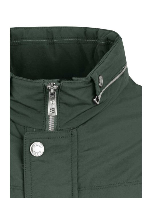 Bugatti tussenjas groen effen rits + knoop wijde fit