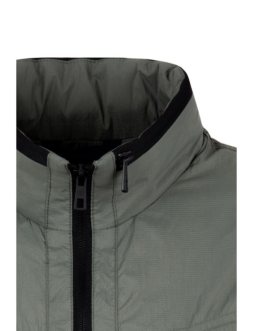 Bugatti tussenjas groen wijde fit effen rits 100% polyamide