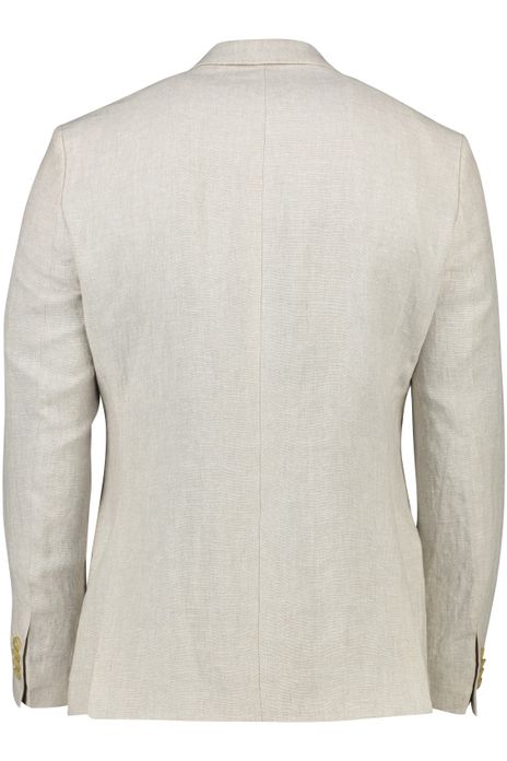 Wellington of Bilmore colbert beige effen linnen normale fit