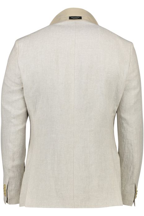 Wellington of Bilmore colbert beige effen linnen normale fit