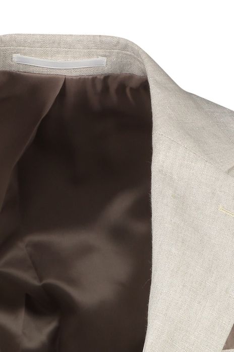 Wellington of Bilmore colbert beige effen linnen normale fit