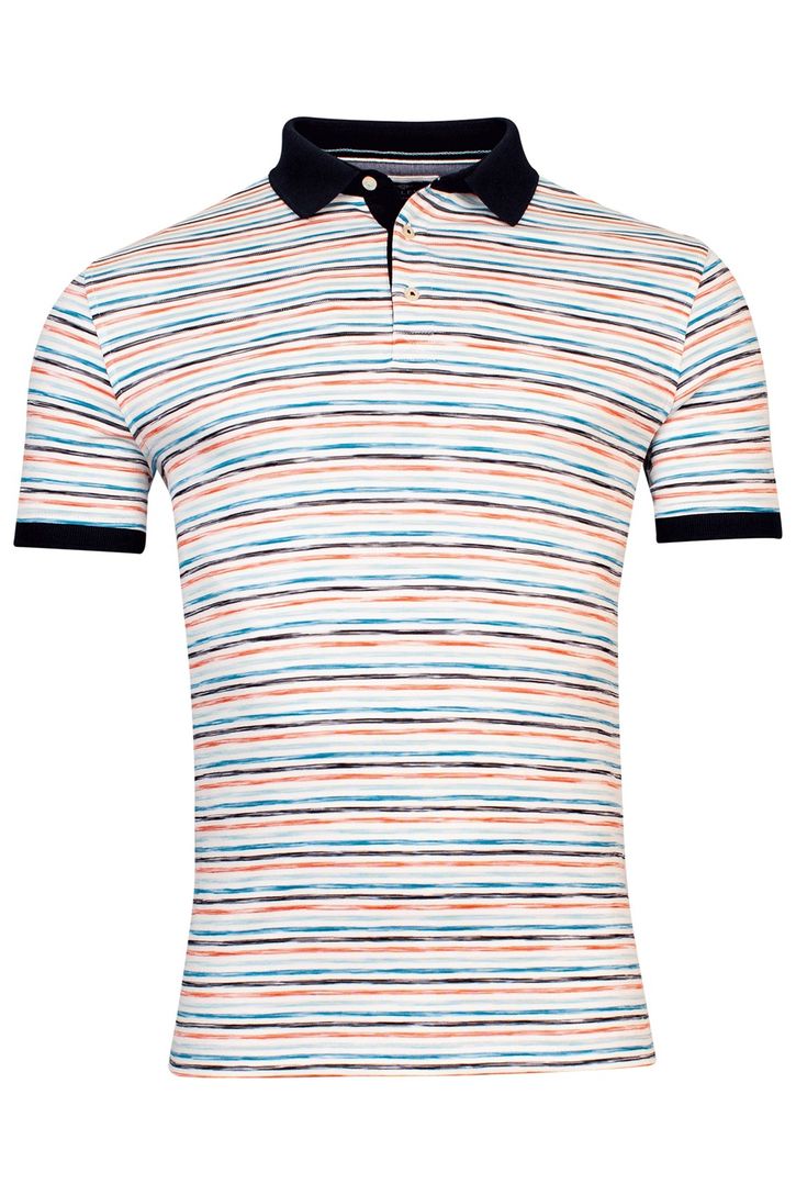 Baileys polo wijde fit wit gestreept gekleurd