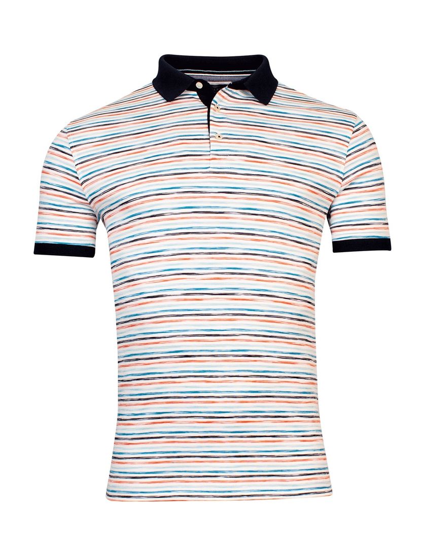 Baileys polo wijde fit wit gestreept gekleurd