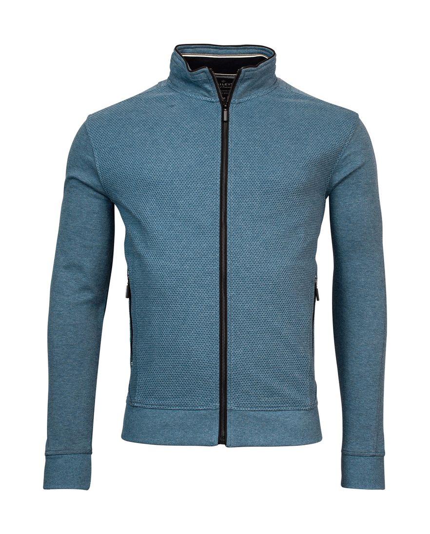 Baileys vest opstaande kraag blauw rits effen zakken