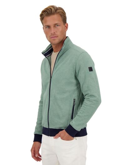 Baileys Vest Baileys groen effen met zakken openstaande kraag