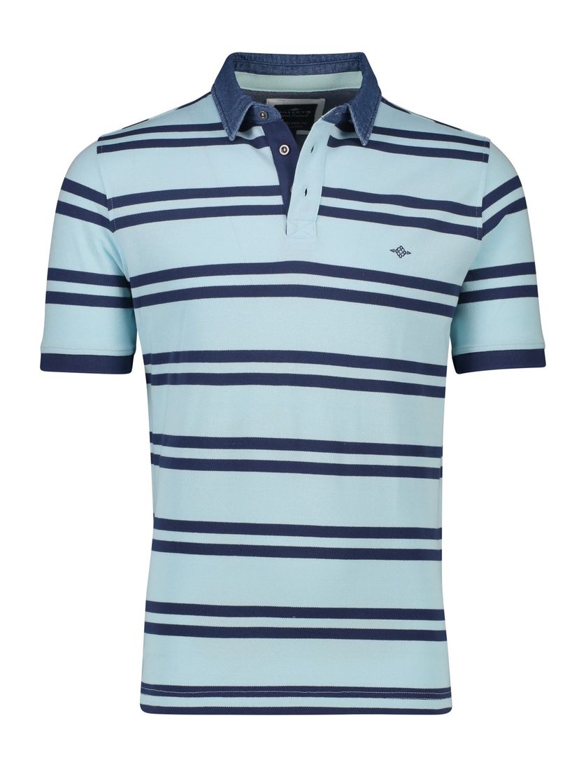 Baileys poloshirt normale fit lichtblauw met strepen katoen