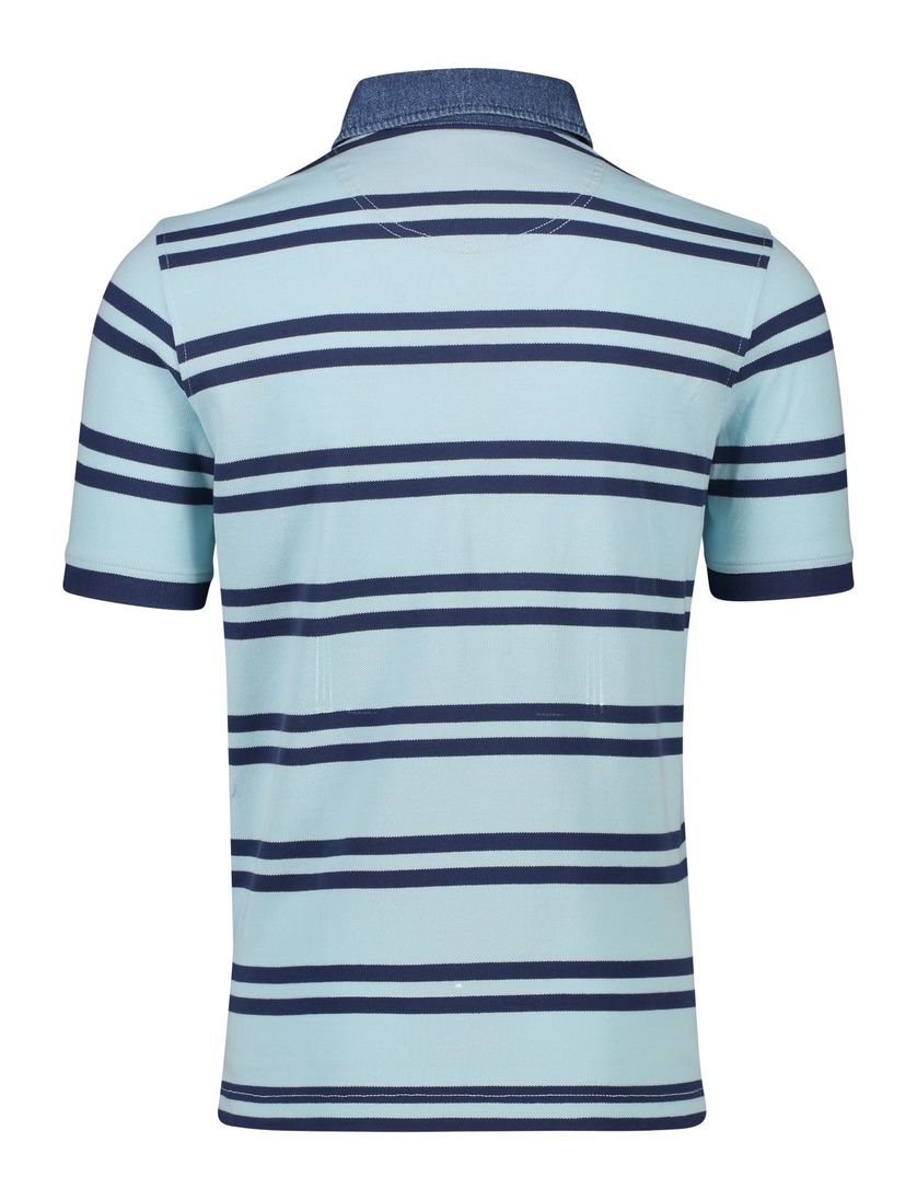 Baileys poloshirt normale fit lichtblauw met strepen katoen