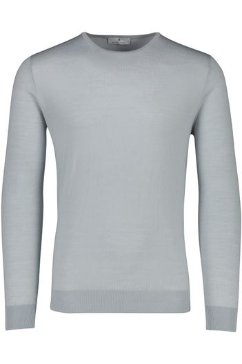 Thomas Maine Thomas Maine trui grijs merinowol ronde hals effen