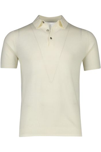 Thomas Maine Thomas Maine polo ecru effen merinowol normale fit