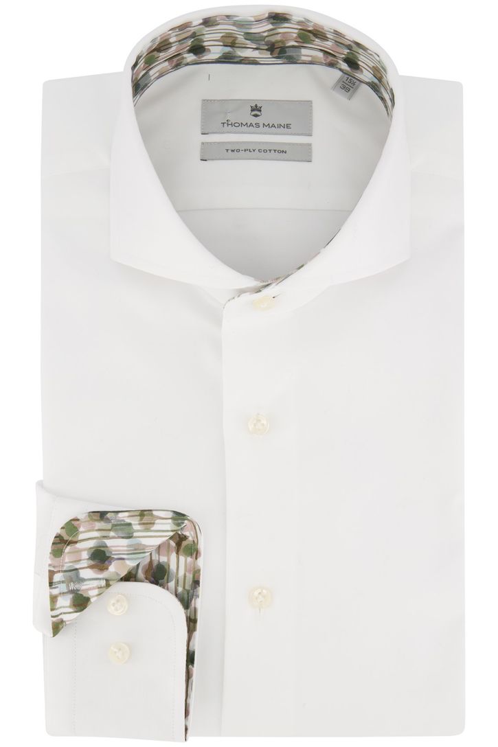 Thomas Maine zakelijk overhemd wit katoen normale fit