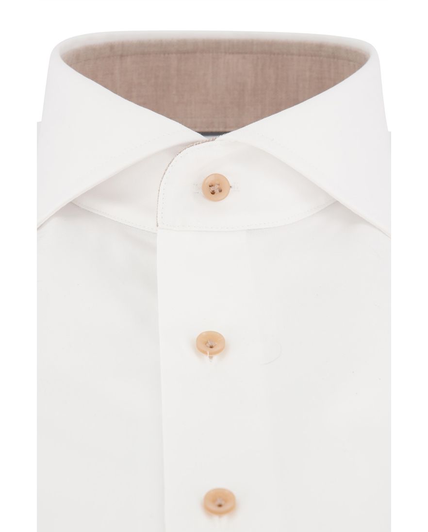 100% katoenen Thomas Maine overhemd mouwlengte 7 normale fit wit uni