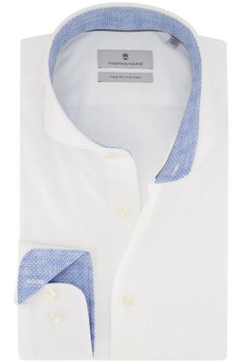 Thomas Maine Thomas Maine overhemd ml 7 normale fit wit effen 100% katoen
