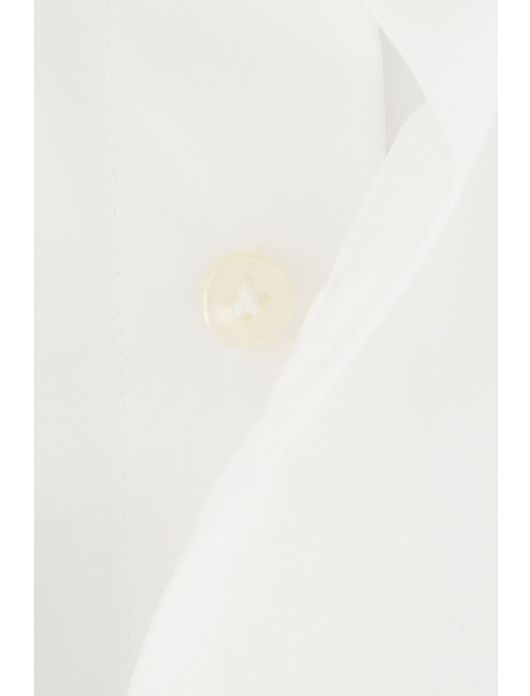 overhemd mouwlengte 7 Thomas Maine wit effen katoen normale fit