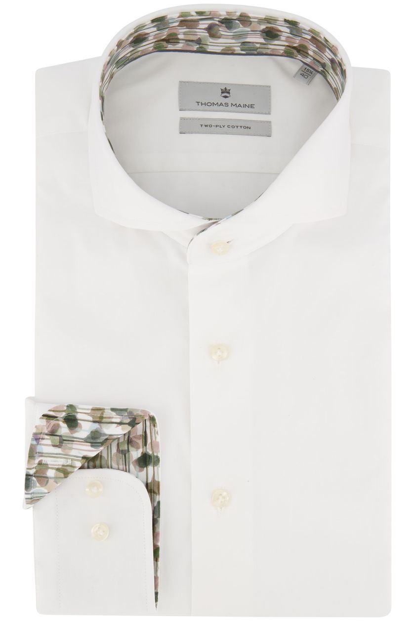 Thomas Maine overhemd ml7 wit effen katoen