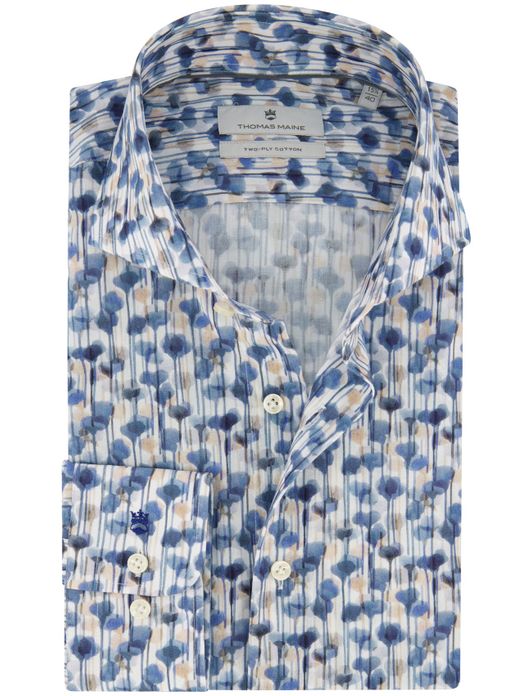 Thomas Maine overhemd blauw mouwlengte 7