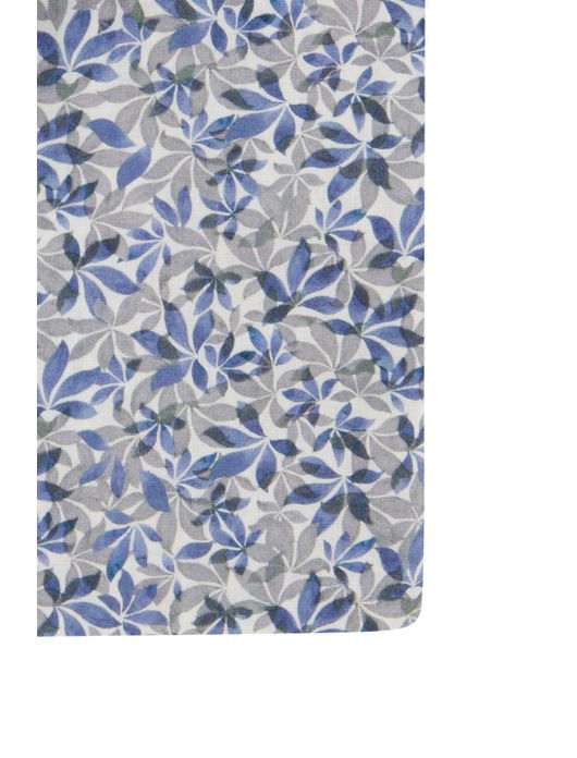 Thomas Maine overhemd ml7 blauw geprint