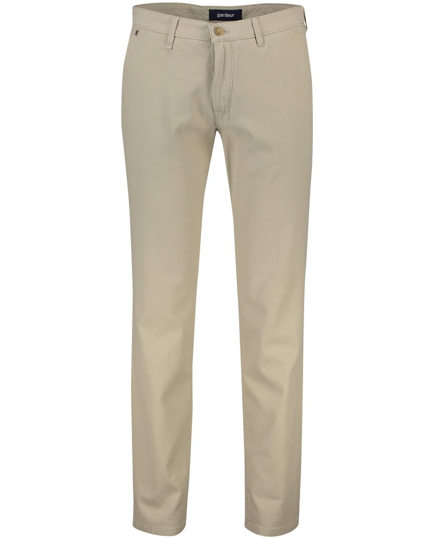 Gardeur chino Benito broek beige effen katoen
