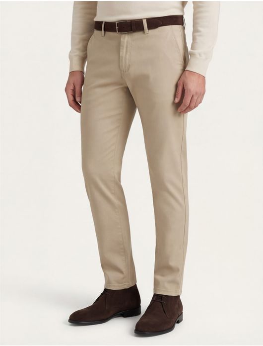 Gardeur broek chino beige zonder omslag