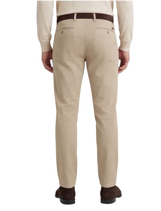 Gardeur broek chino beige zonder omslag