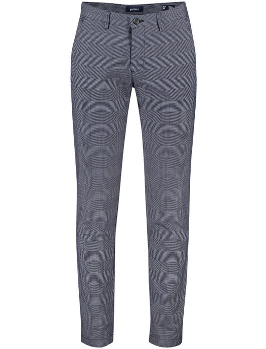 Gardeur broek chino blauw geruit
