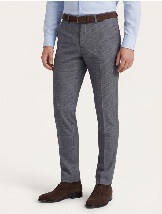 Gardeur broek chino blauw geruit