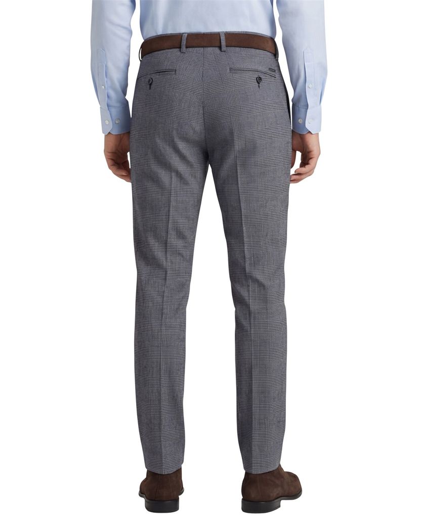 Gardeur broek chino blauw geruit Savage