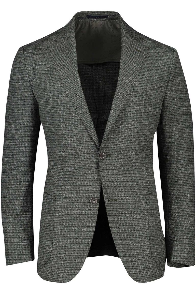 Dressler colbert groen Shaped fit gemêleerd slim fit