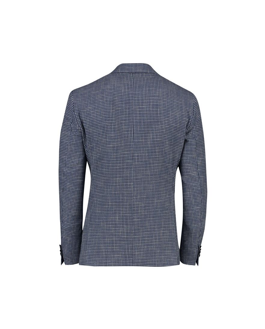 Dressler colbert blauw gemêleerd merinowol slim fit Shaped Fit