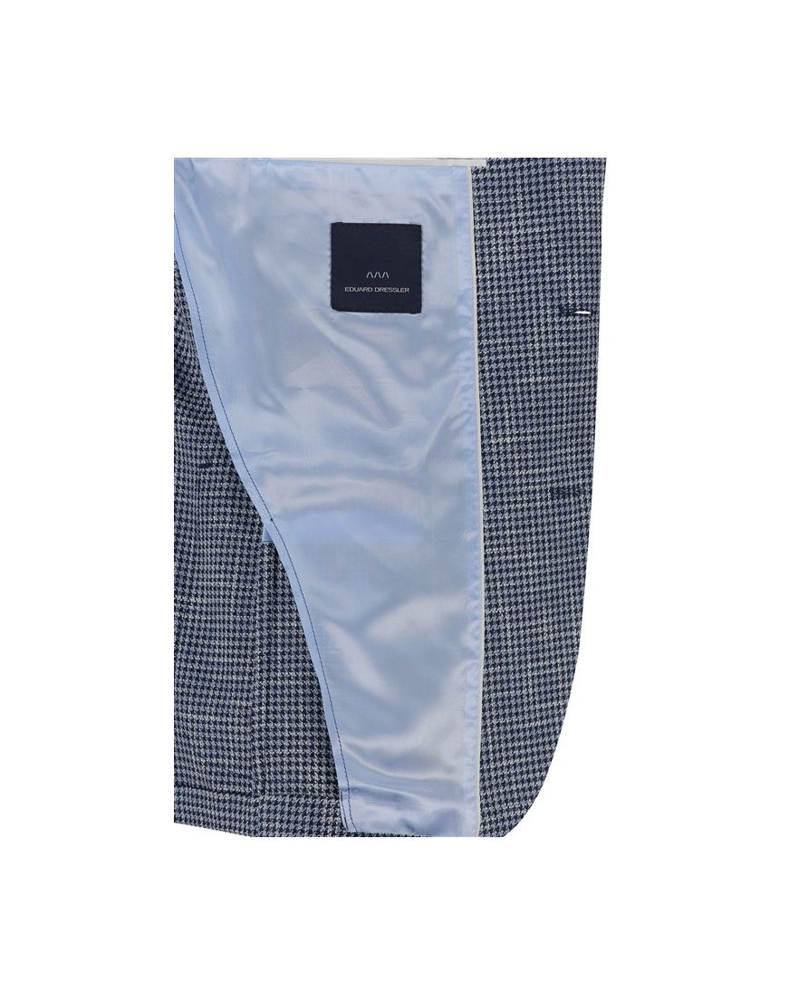 Dressler colbert blauw gemêleerd merinowol slim fit Shaped Fit