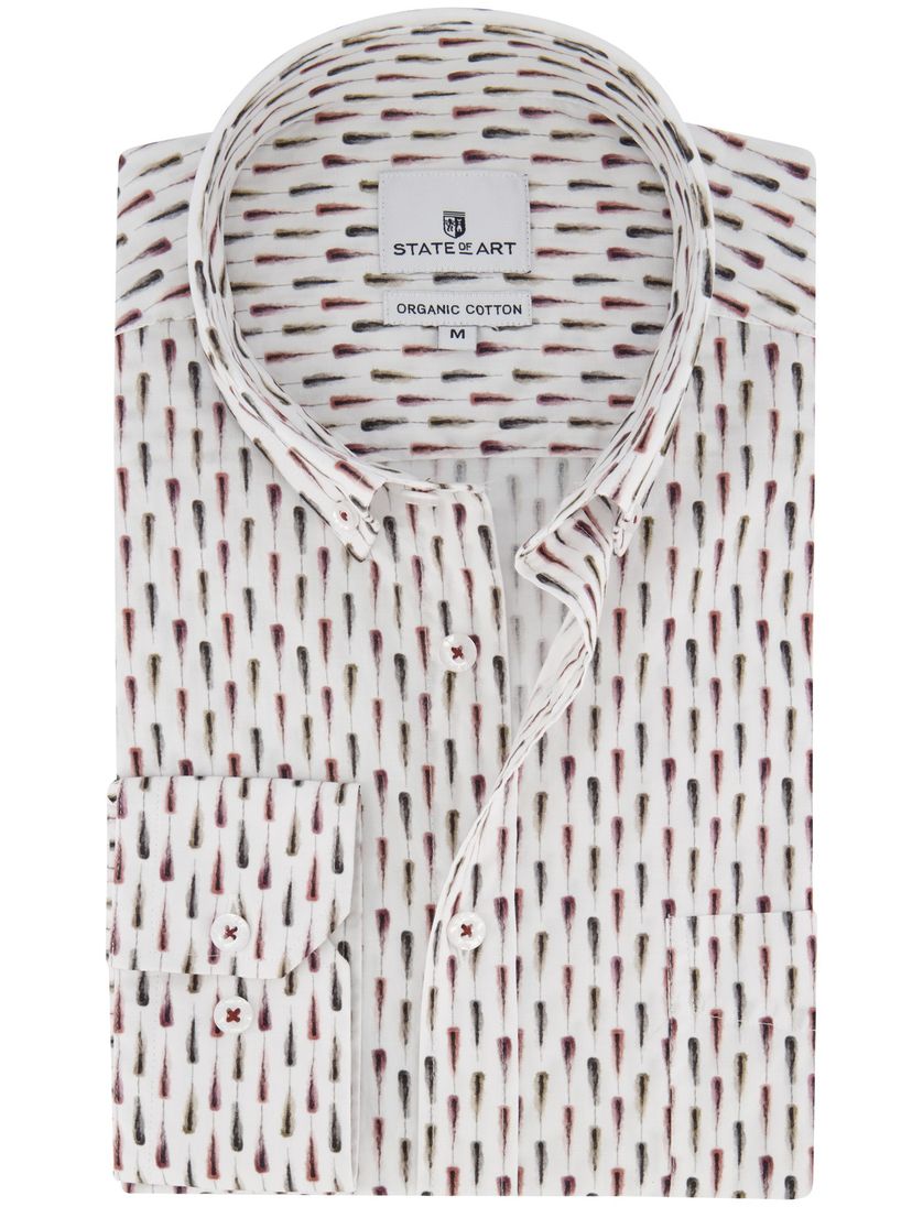 Overhemd State of art printje katoen stretch