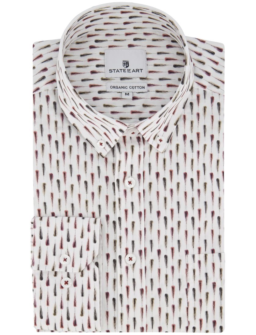 Overhemd State of art printje katoen stretch