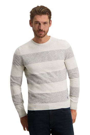 State of Art State of Art trui grijs gestreept katoen