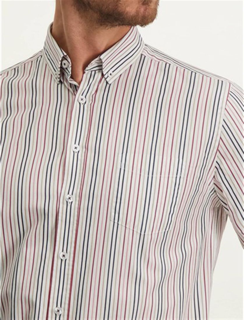 State of Art overhemd wijde fit casual lange mouw gestreept