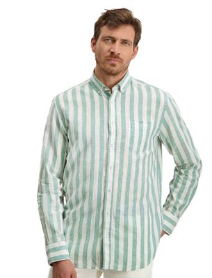 State of Art State of Art overhemd gestreept groen katoen