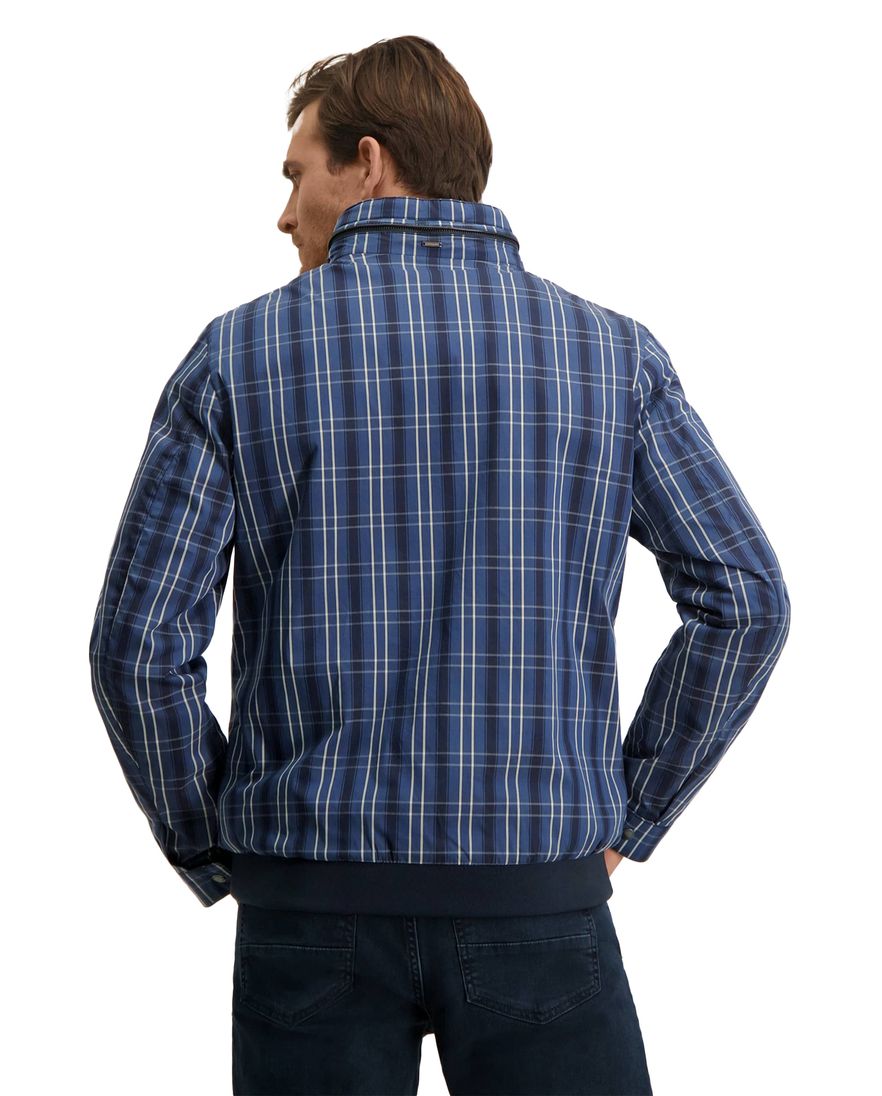 State of Art tussenjas blauw geruit katoen