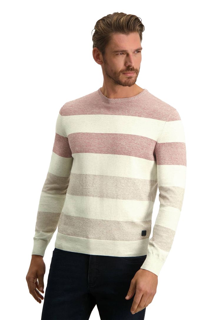 State of Art trui katoen beige gestreept