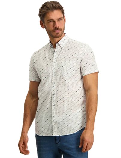 State of Art Overhemd korte mouw State of Art wit geprint