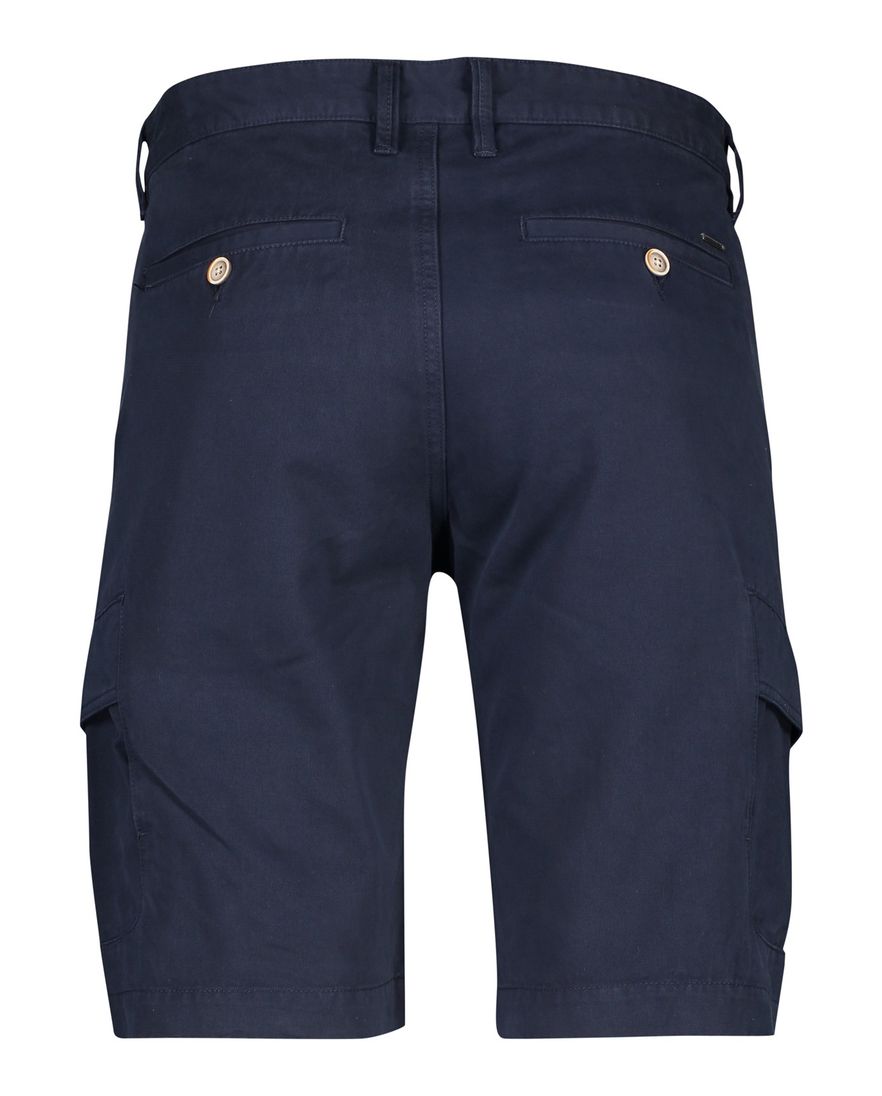 State of Art Bermuda effen donkerblauw cargo katoen