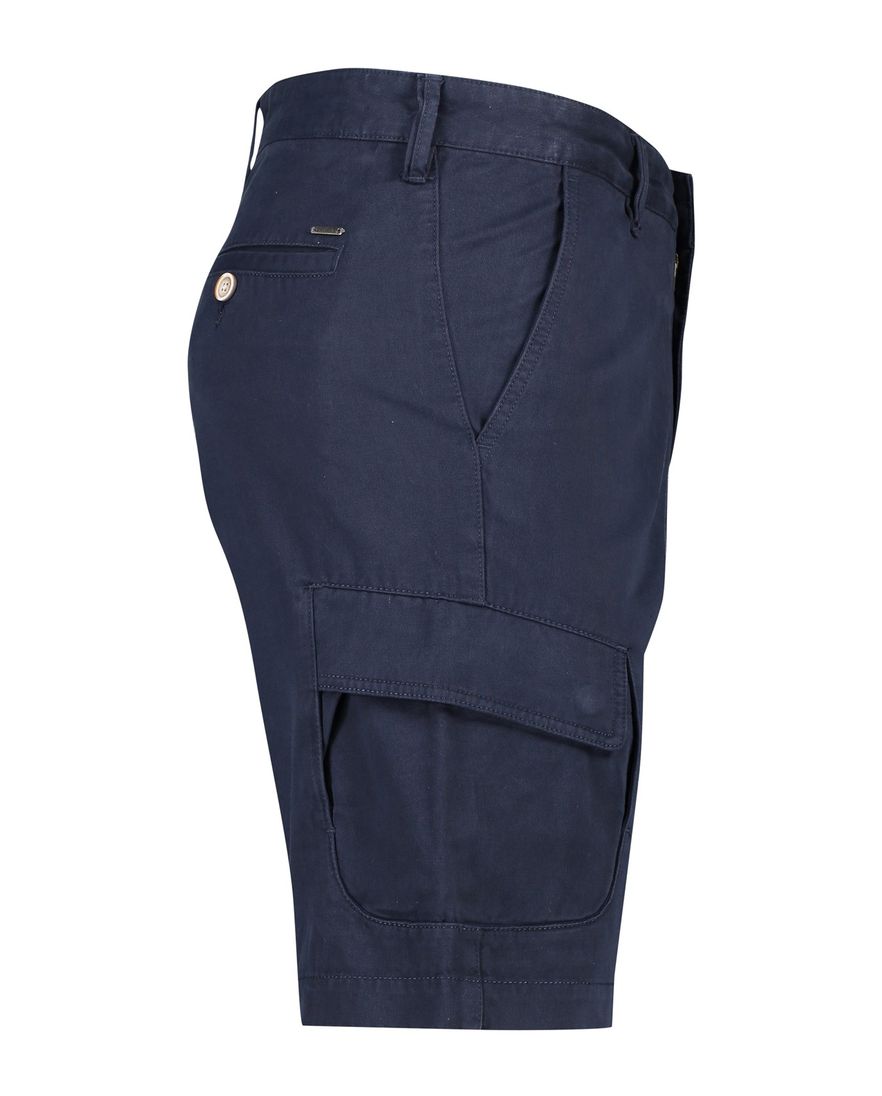 State of Art Bermuda effen donkerblauw cargo katoen