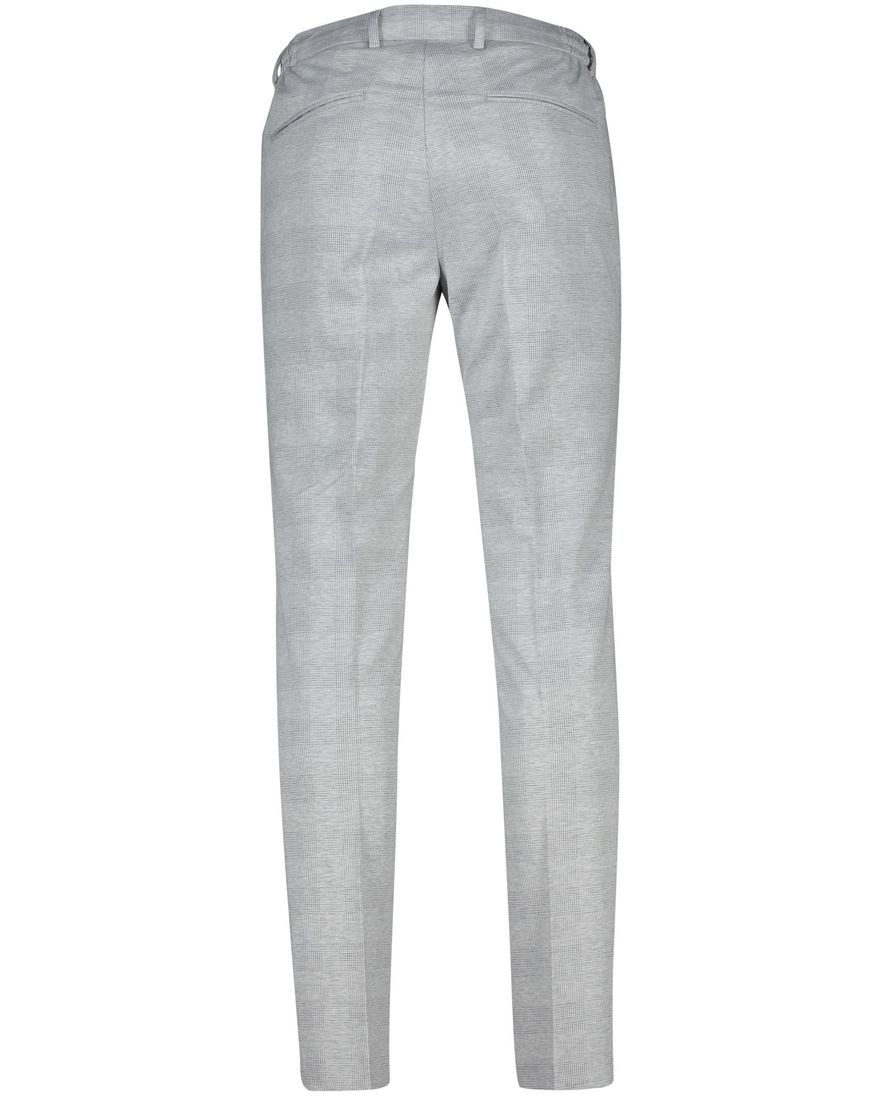 Portofino elastische band pantalon Turijn Grijs wit geruit