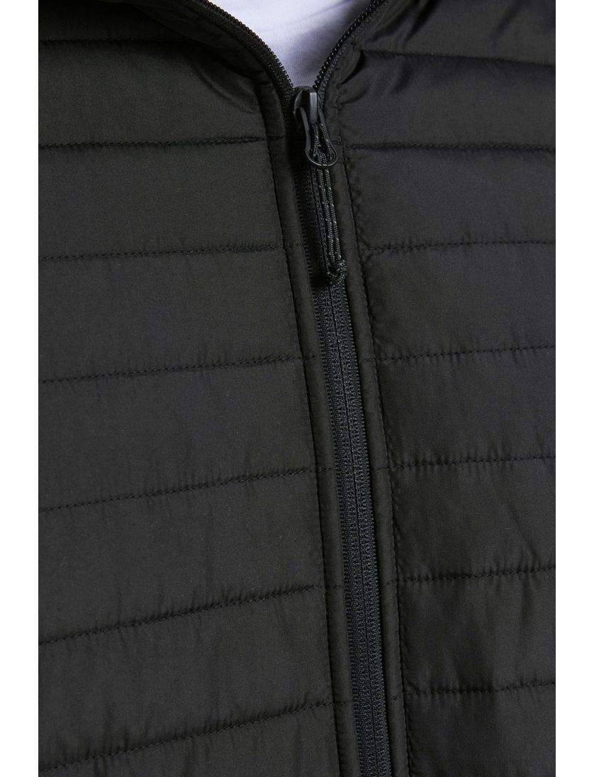 Jack & Jones Plus Size tussenjas kort zwart effen rits normale fit