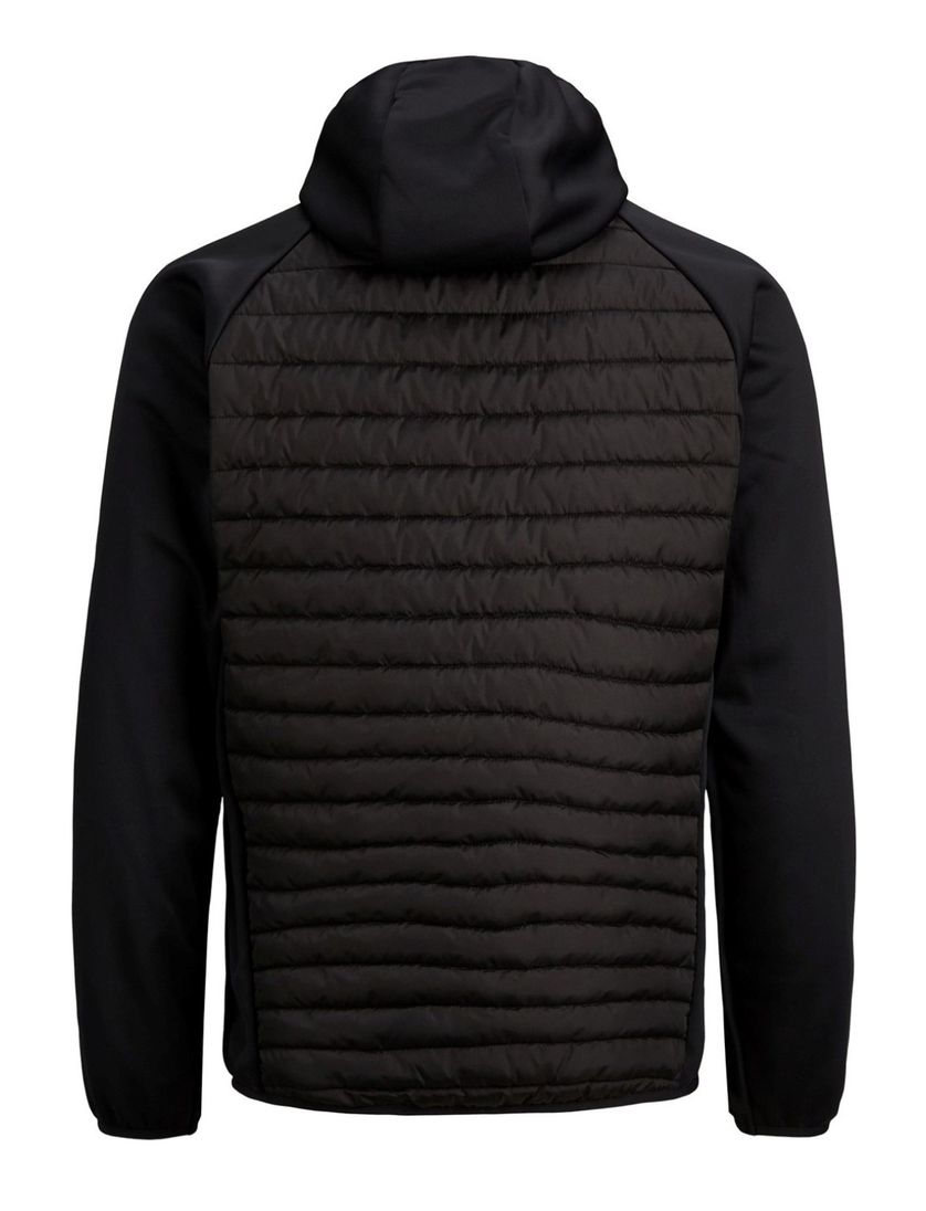 Jack & Jones Plus Size tussenjas kort zwart effen rits normale fit