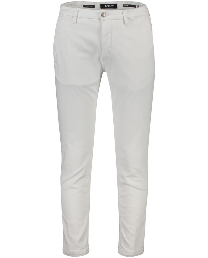 Replay chino wit katoen effen