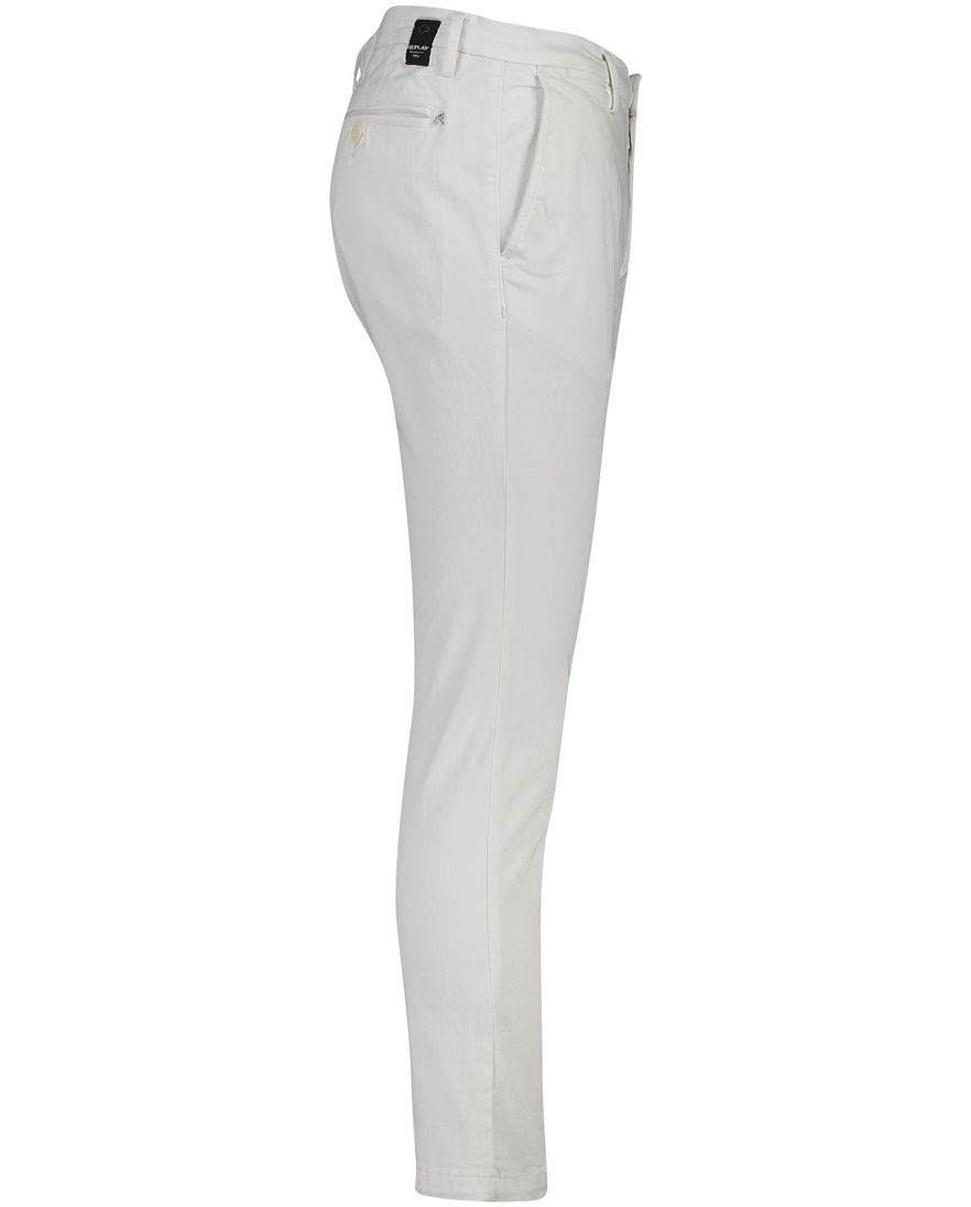 Replay chino wit katoen effen