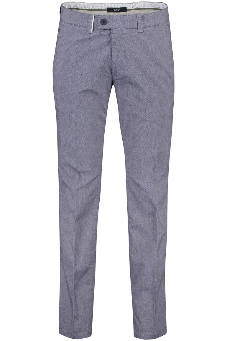 Eurex katoenen chino blauw zakken effen katoen