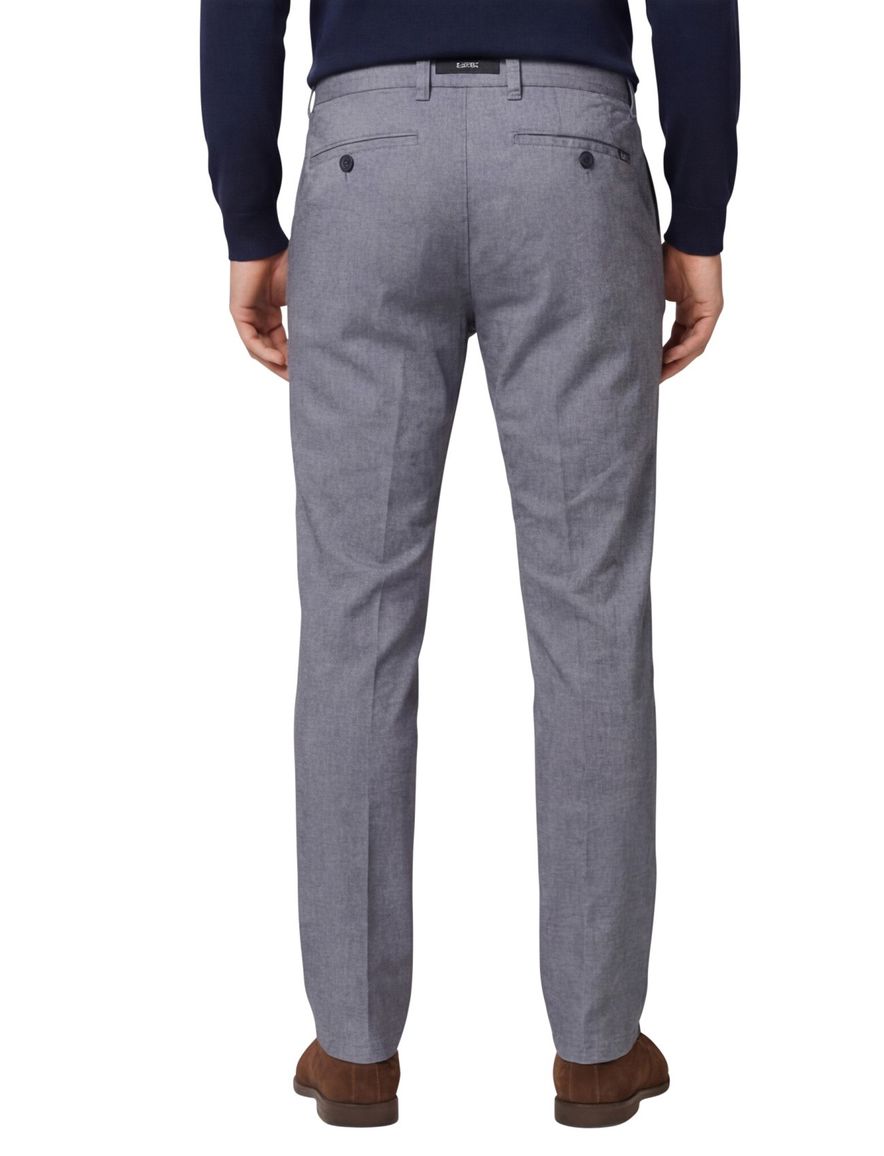 Eurex katoenen chino blauw zakken effen katoen