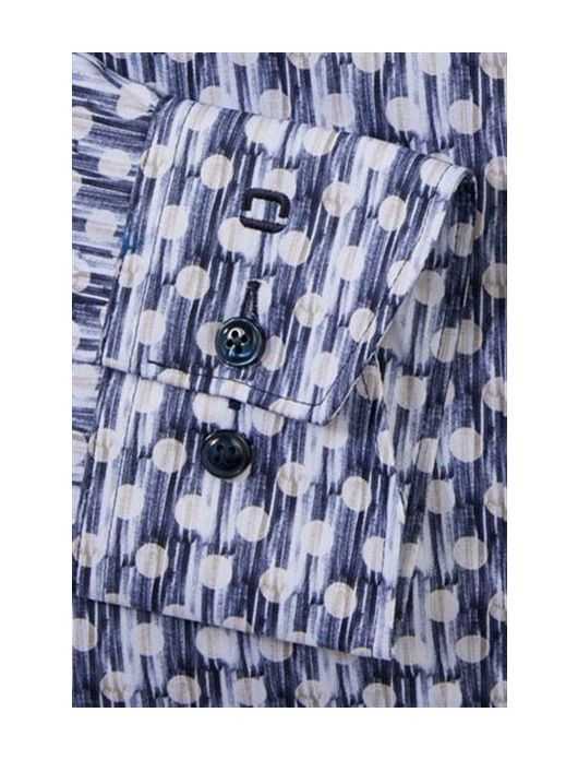 Olymp overhemd donkerblauw met stippen